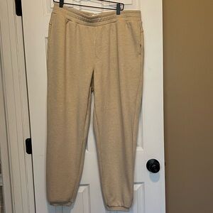 Mondetta Women's Heathered Fleece Jogger Pants, Size XL Beige Color